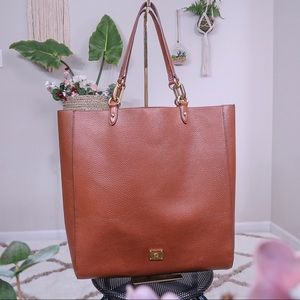 LAUREN Ralph Lauren Leather Tote In Cognac Brown